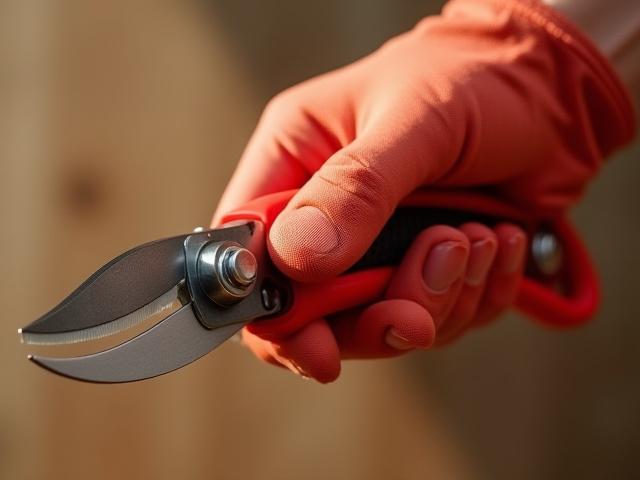 岡恒 剪定鋏 200mmの持ち手部分のディテール