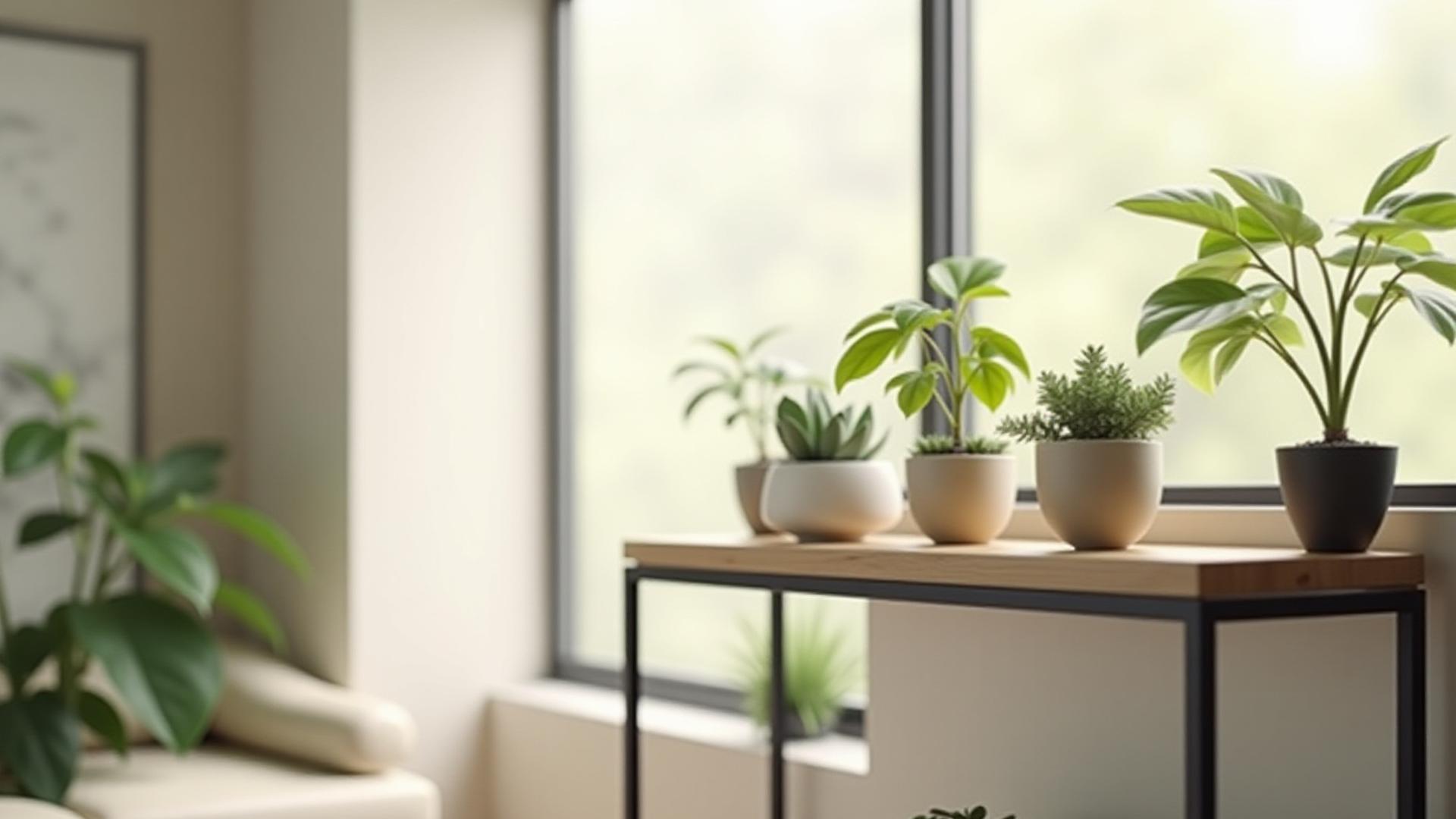 自然光が差し込むモダンなマンションの一室に置かれたスタイリッシュな観葉植物